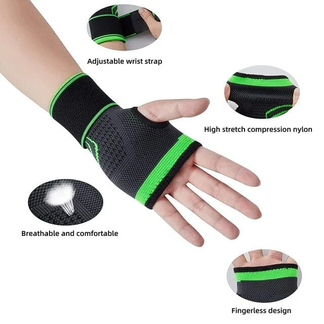 Palm & Wrist Support Brace - Green (Pack of 1 & 2 )