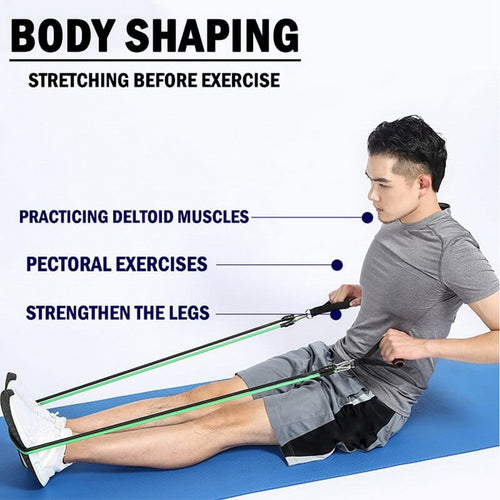 11 Piece Exercise Resistance Bands and 5pcs Loop Band (Pack of 2)