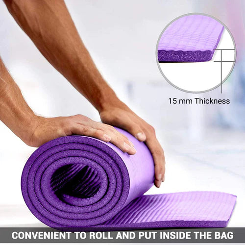 Yoga Mat Anti Slip 15mm 2 x 6 feet