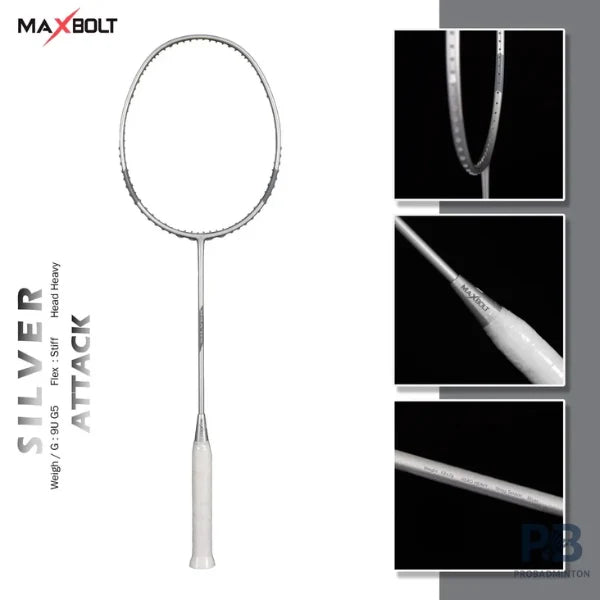 Maxbolt Silver Badminton Racket