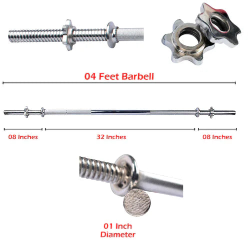 Barbell Rod Star Shaped 1 inch Diameter4 Feet