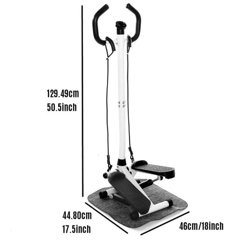 Mini Stepper with Handle and Bands, Fitness Stepper Machine for Full Body Workout