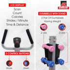 Multifunctional Fitness Stepper with Twist Board, Dumbbells & Hydraulic Resistance