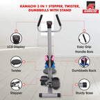 Multifunctional Fitness Stepper with Twist Board, Dumbbells & Hydraulic Resistance