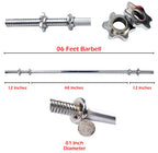 Barbell Rod Star Shaped 1 inch Diameter 6 Feet