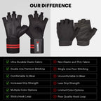 DMoose Weight Lifting Gloves for Deadlifts, Weightlifting, Powerlifting, Crossfit, and Strongman Workouts, Heavy Duty Wrist Support, Gym, and Olympic Bar Training, Pair