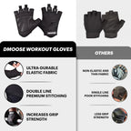 DMoose Workout Gloves for Men and Women, Weight Lifting Gloves with or Without Wrist Support, Full Palm Protection, Perfect Grip for Deadlift,Fitness, Gym Gloves Training.