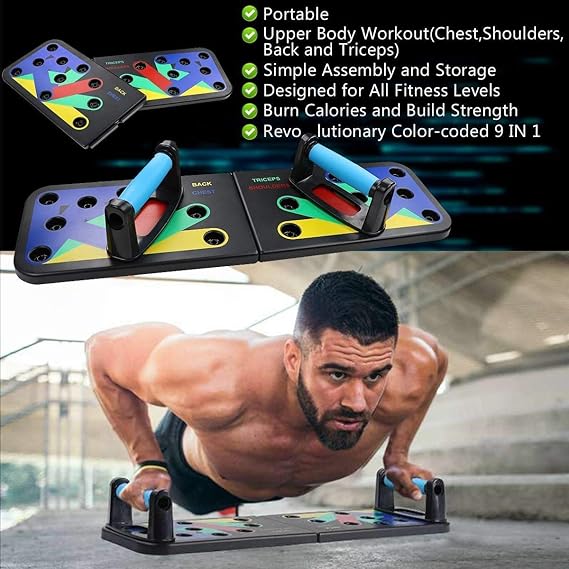 PUSHUPS BOARD MULTI FUNCTION 9 IN 1 | Foldable Push Up Board