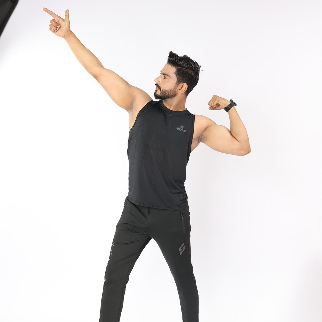 ADORAL DRY FIT SLEEVELESS  BLACK (IMPORTED)