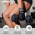DMoose Fitness workout gloves for men with wrist strap, sports gloves, palm protection gloves, gym gloves for bodybuilding, crossfit women and men