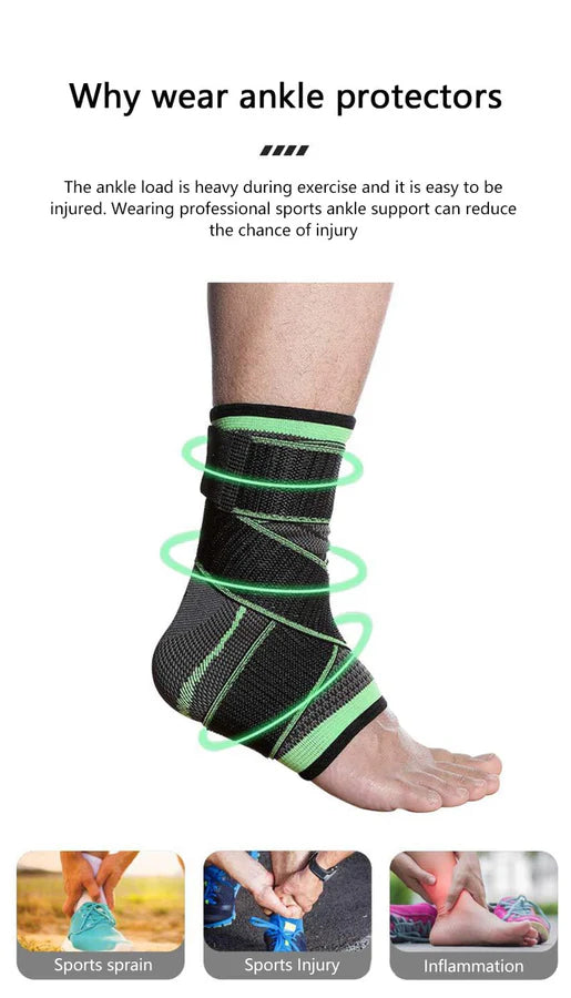 Ankle Support brace 1 pair (2 pieces) - Black Size  Medium  Large  XL