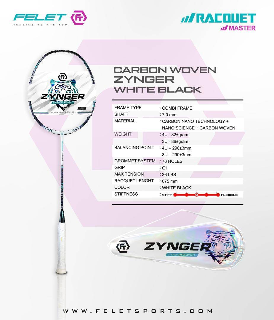 Felet Carbon Woven Zynger Badminton Racket - Sports Zone