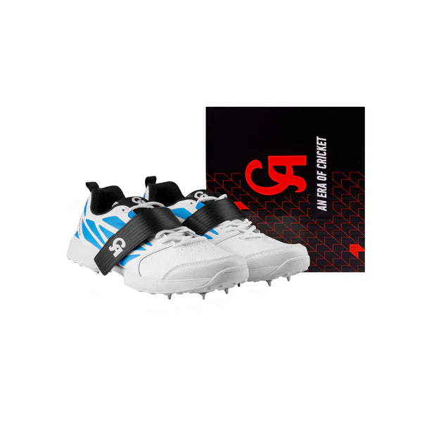 CA PRO Cricket Gripper Shoes - Big Bang Spikes White/Blue