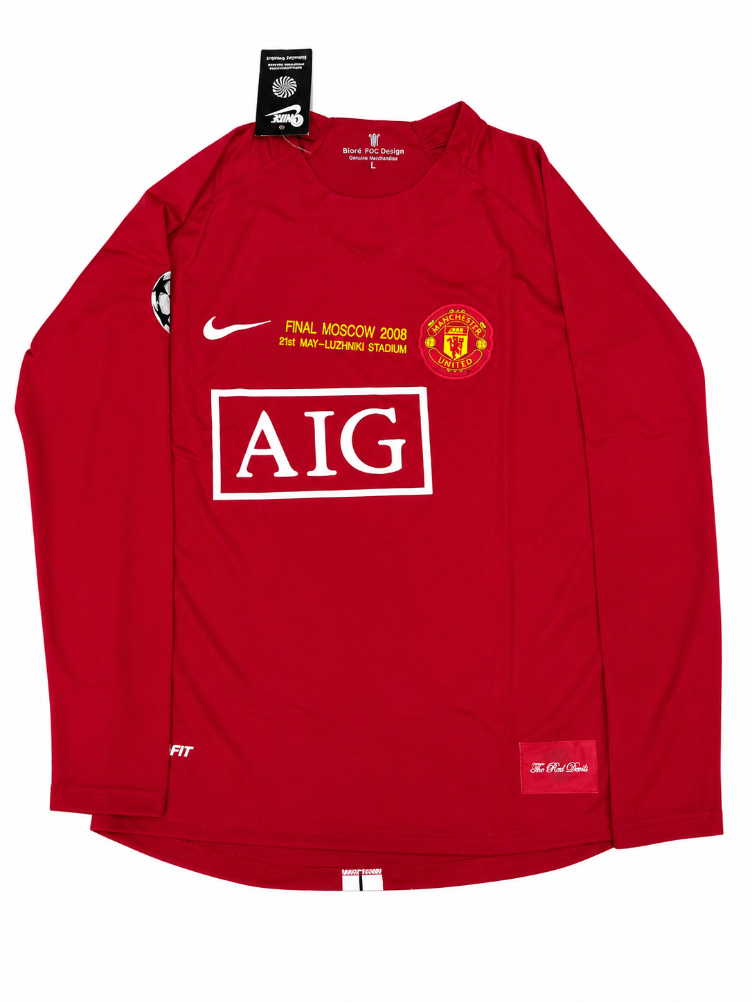 Ronaldo 7 Manchester United 2008 Retro Jersey Full Sleeve (Embroidery Logo)