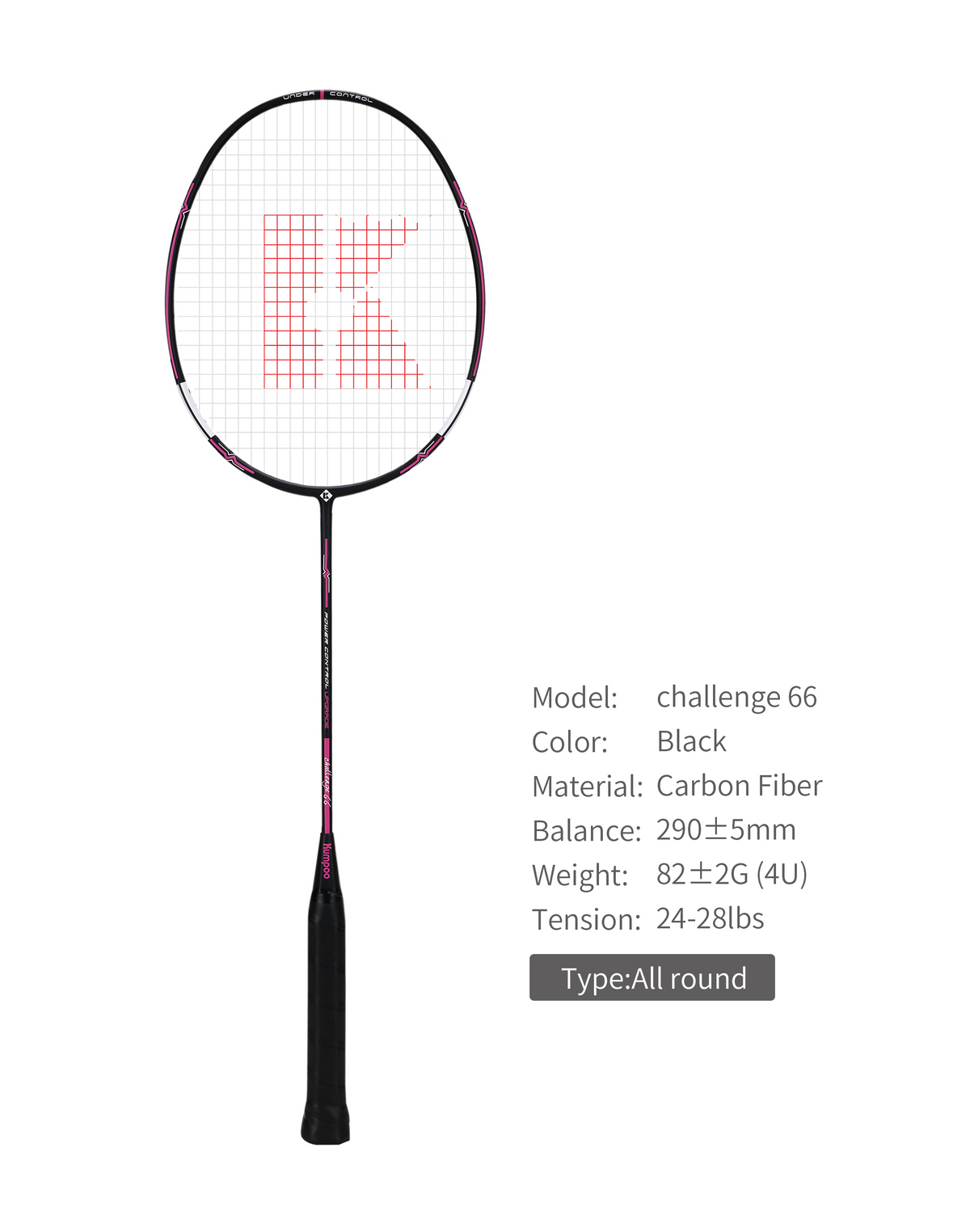 Kumpoo Power Control Challenge 66 Badminton Racket - Sports Zone