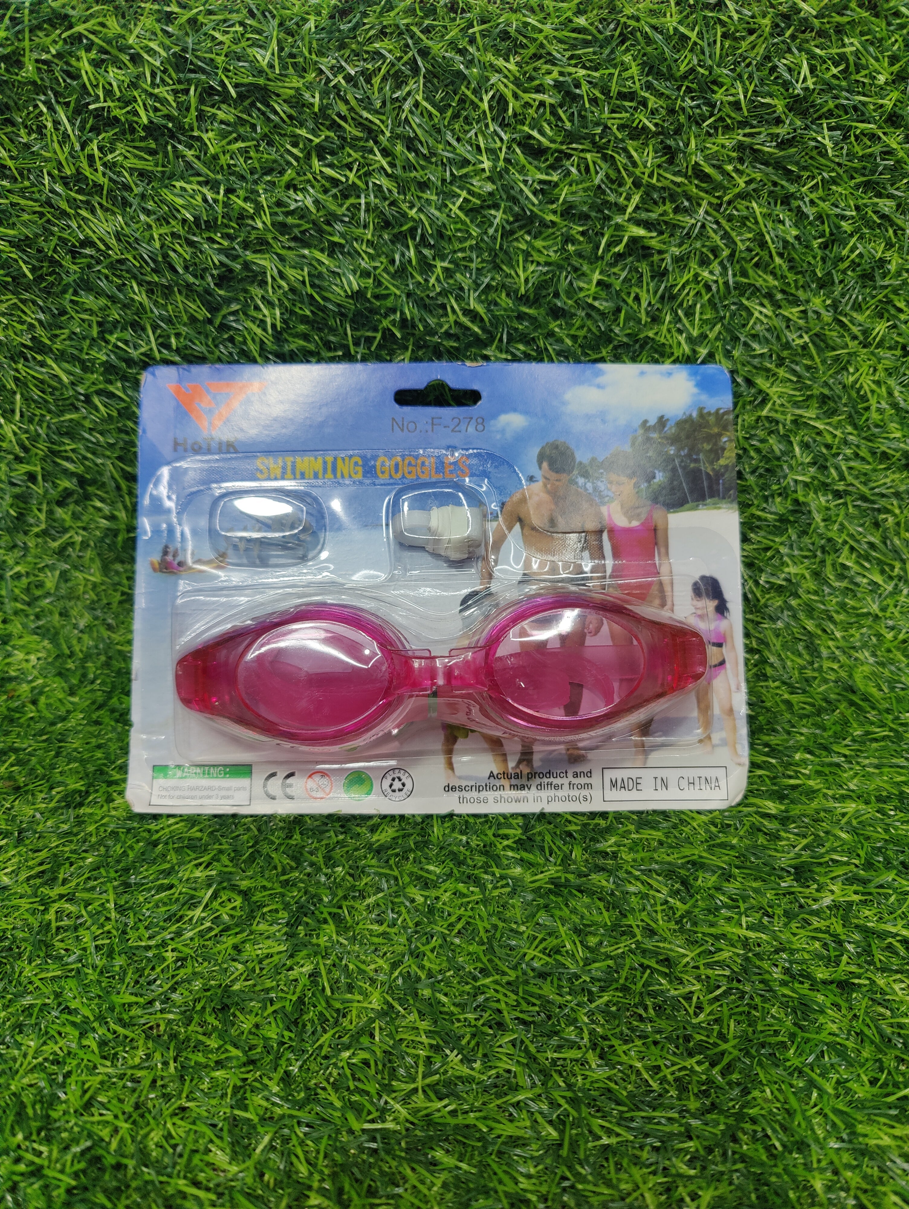Swimming Goggle Card Packing With Ear Nose Plugs