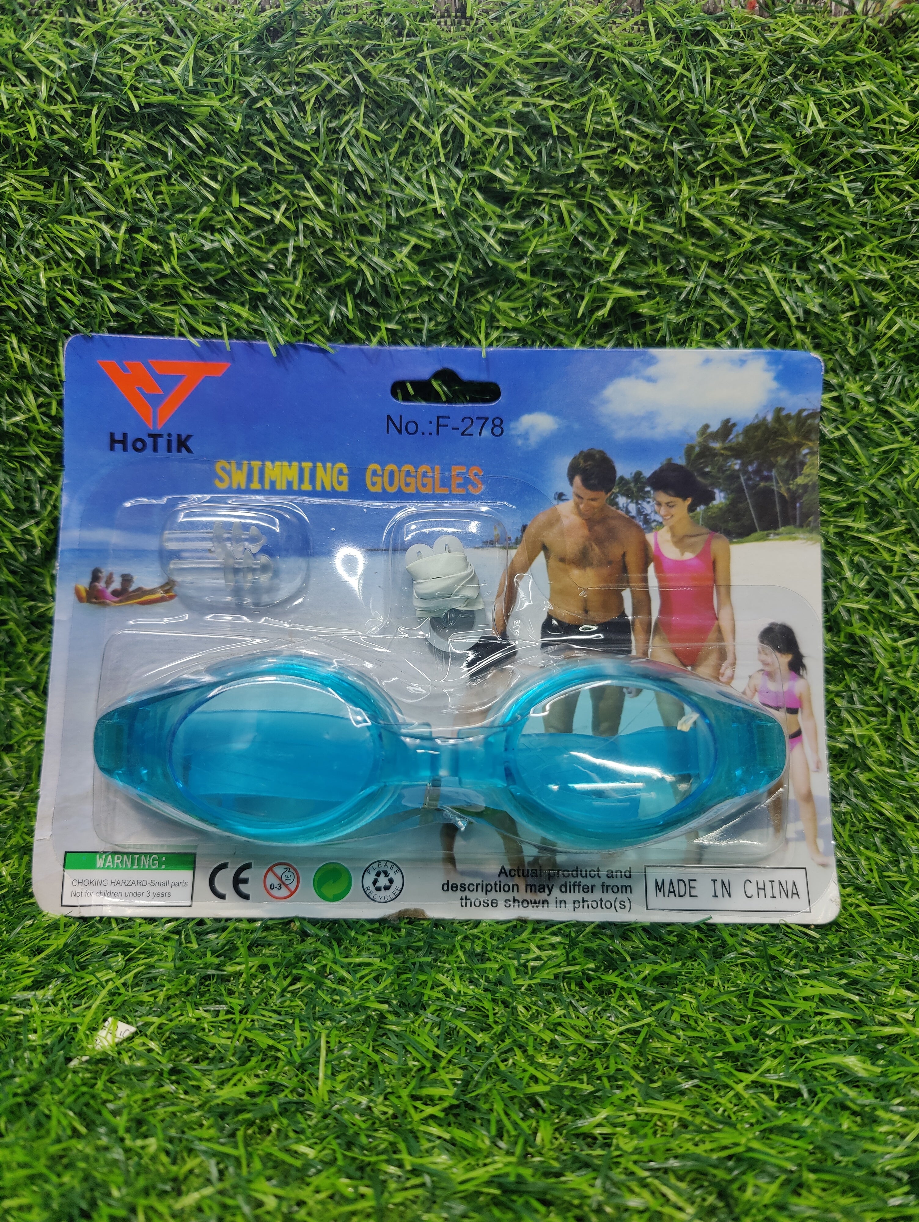 Swimming Goggle Card Packing With Ear Nose Plugs
