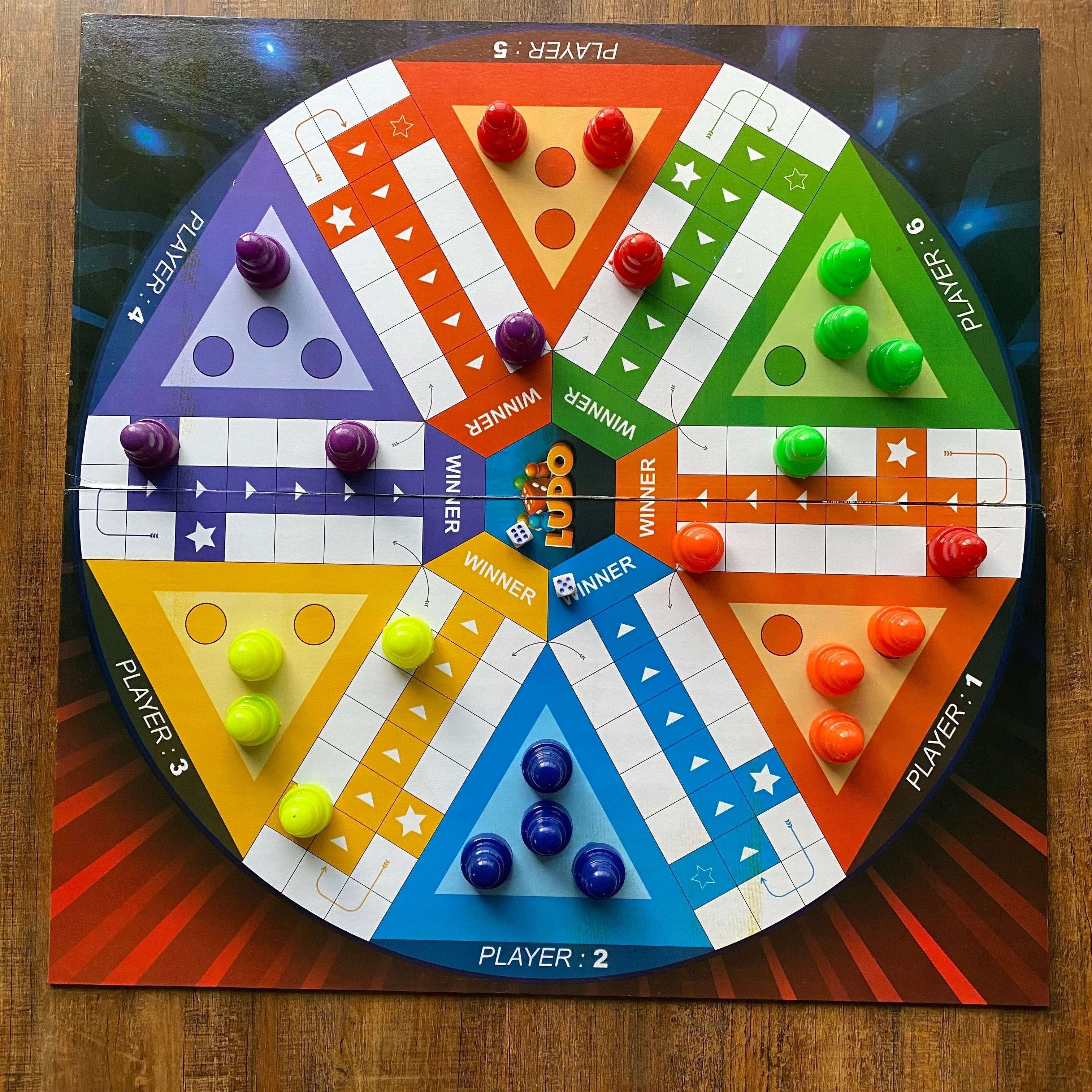 LUDO BOARD 6 PLAYERS 2 IN 1