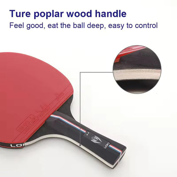 Loki Table Tennis Racket - Kirin 2-Star With Bag - Red/Black