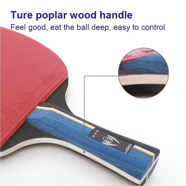 Loki Table Tennis Racket - Kirin 3-Star With Bag - Red/Black