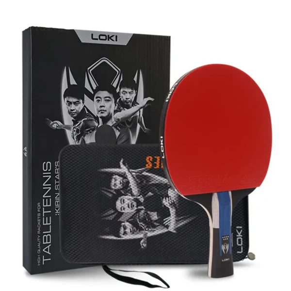 Loki Table Tennis Racket - Kirin 7-Star With Bag - Red/Black