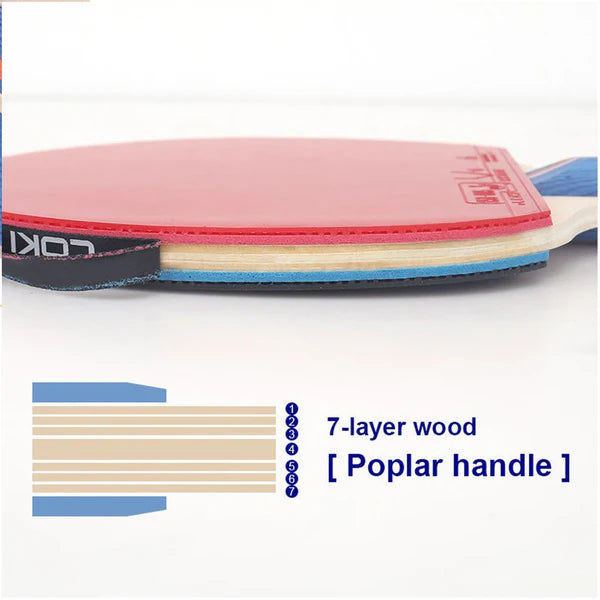 Loki Table Tennis Racket - Model K3000 - 2 Rackets+2 Balls+Bag