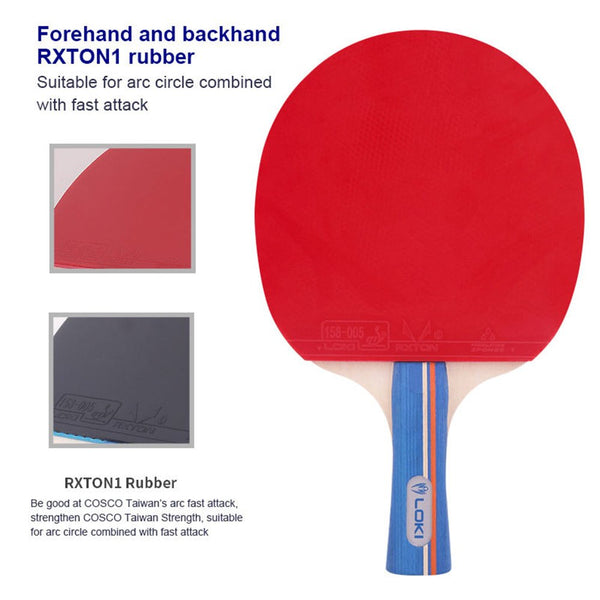 Loki Table Tennis Racket - Model K3000 - 2 Rackets+2 Balls+Bag