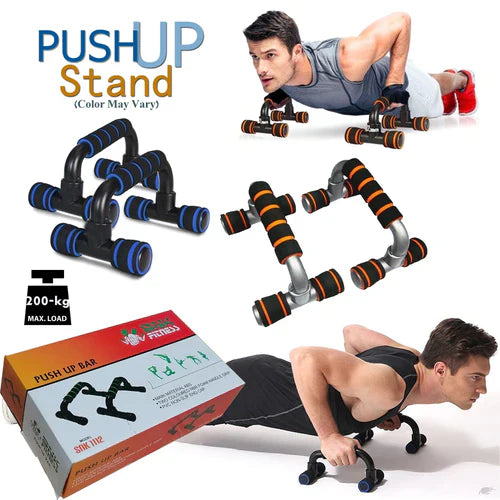 Strong Plastic Pushup Stands with Soft Foam Grip and Non-Slip Bars