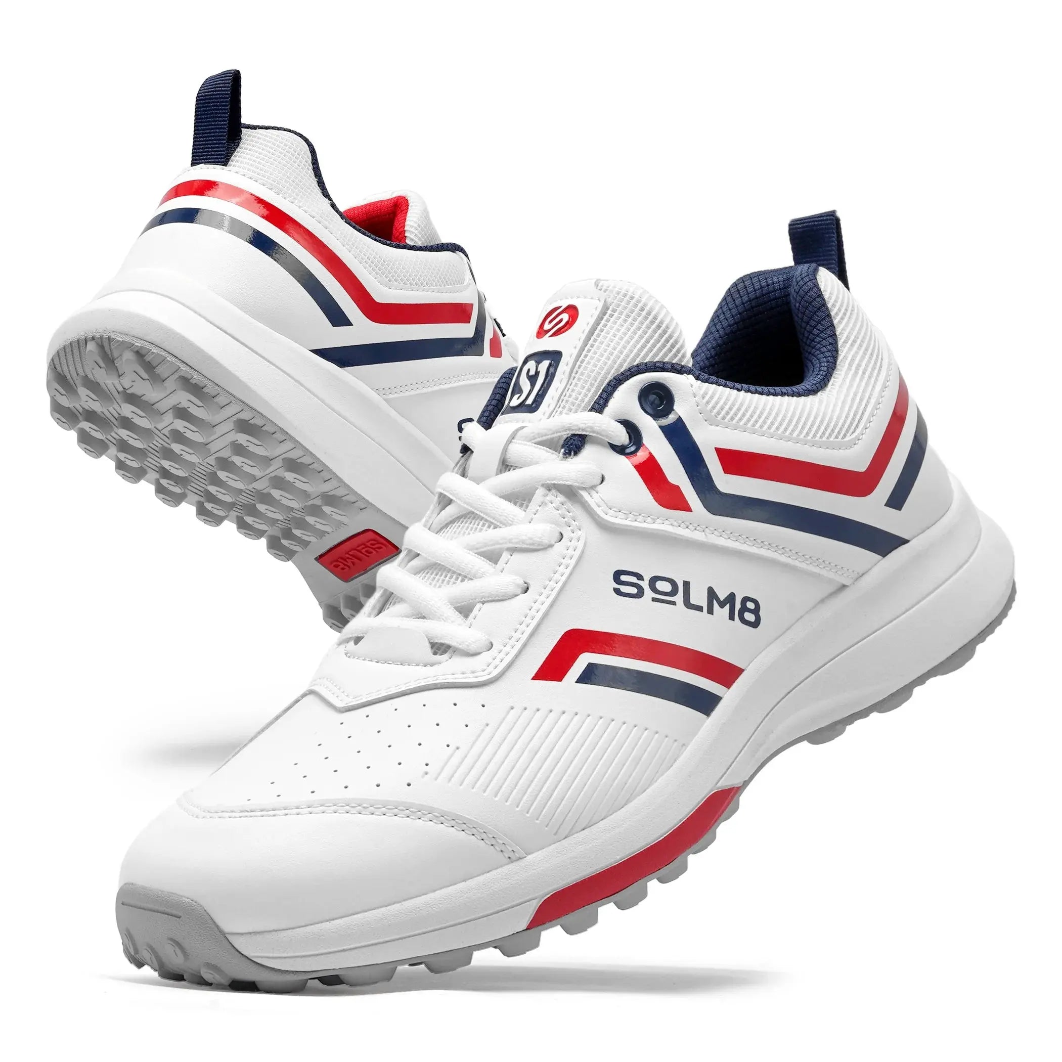 SOLM8 S1 Cricket Shoes - Red Blue
