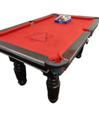 Pool Table in size of 4/8 ft, with red cloth, in Brown color