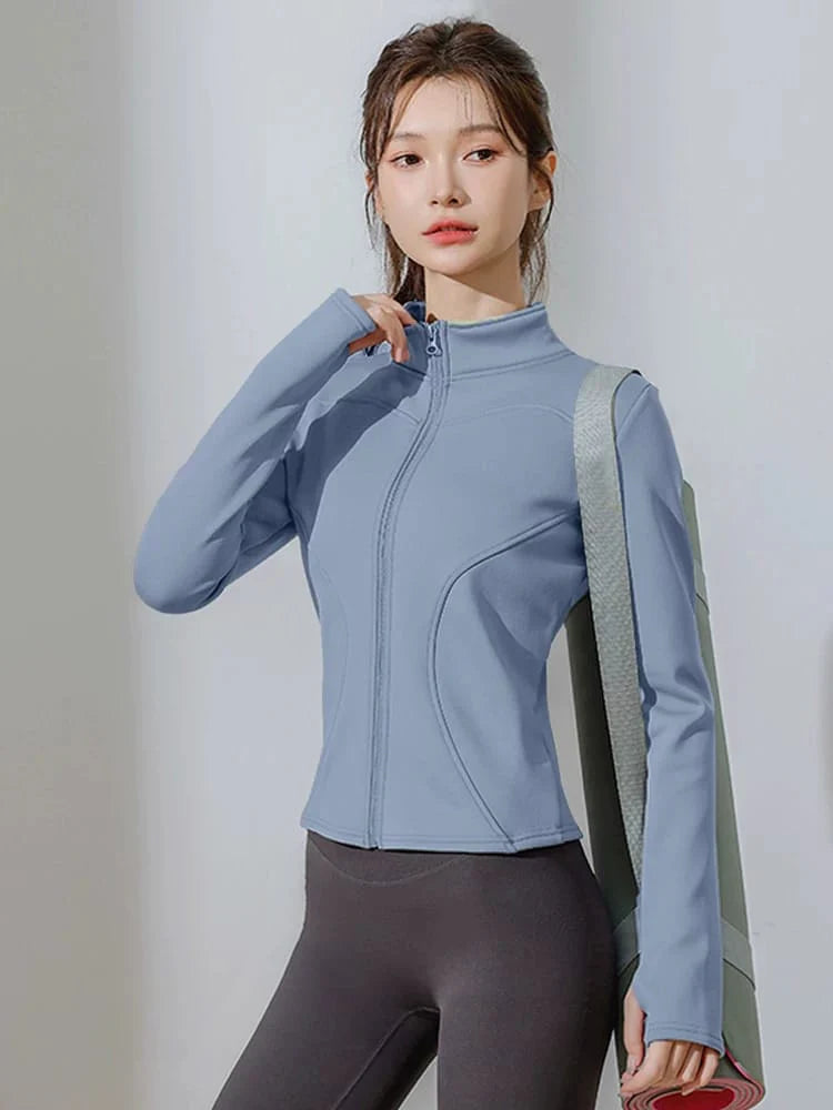 LADIES ZIP UP GYM SHIRT