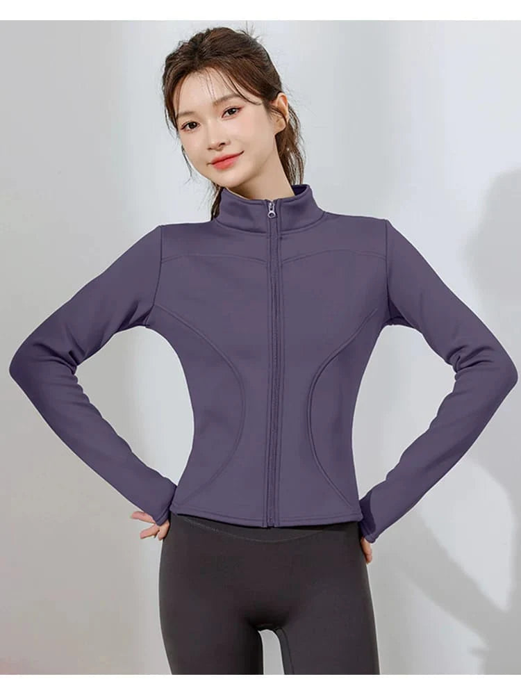 LADIES ZIP UP GYM SHIRT