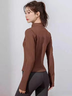 LADIES ZIP UP GYM SHIRT