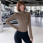 LADIES ZIP UP GYM SHIRT