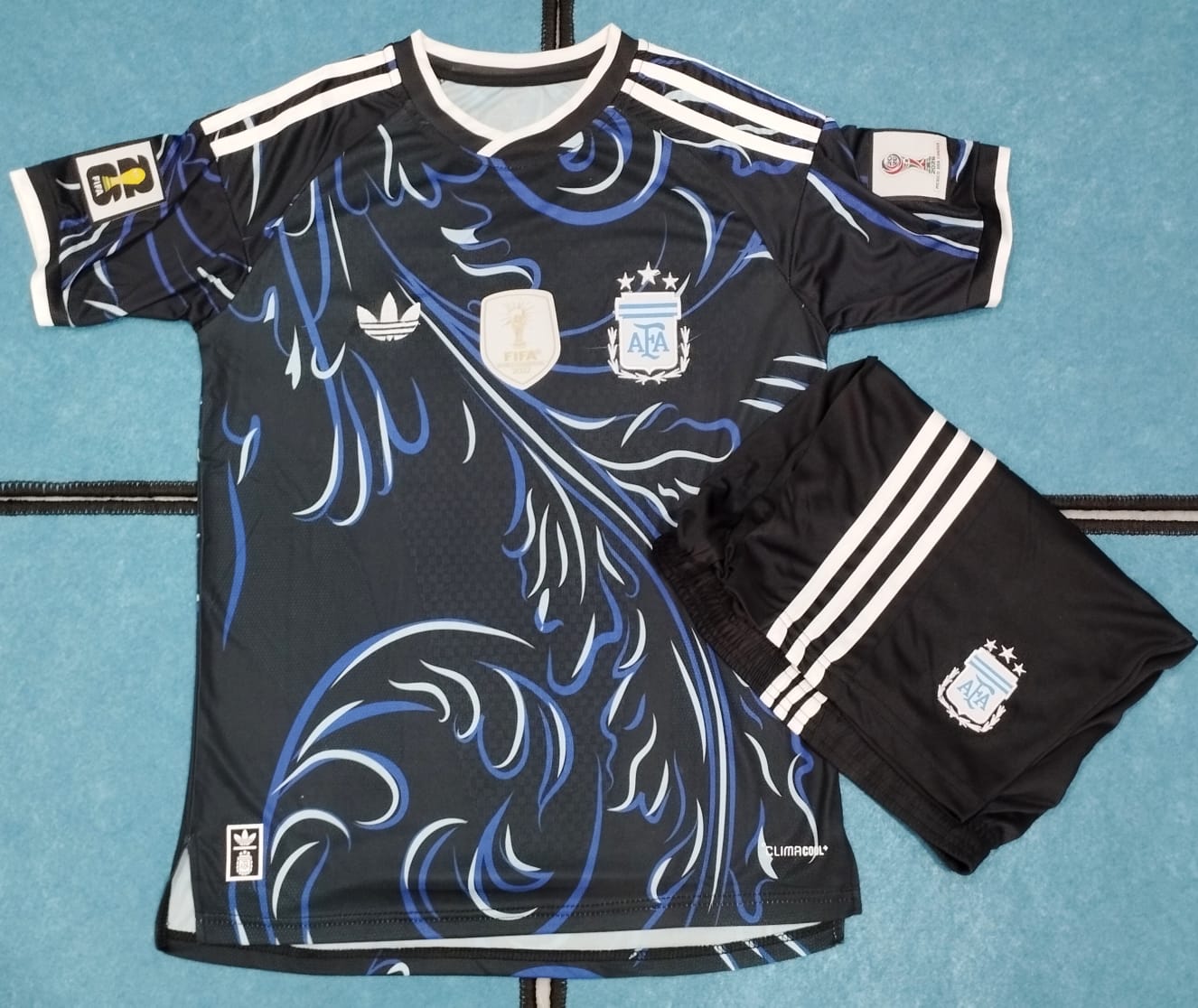 ARGENTINA AWAY FIFA CUP KIT (EMBROIDED LOGO)