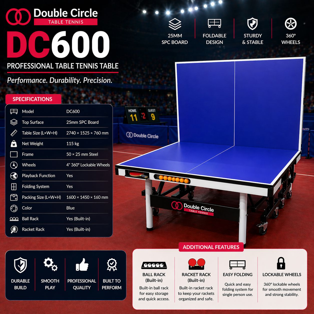 Table Tennis Table Double Circle DC 600