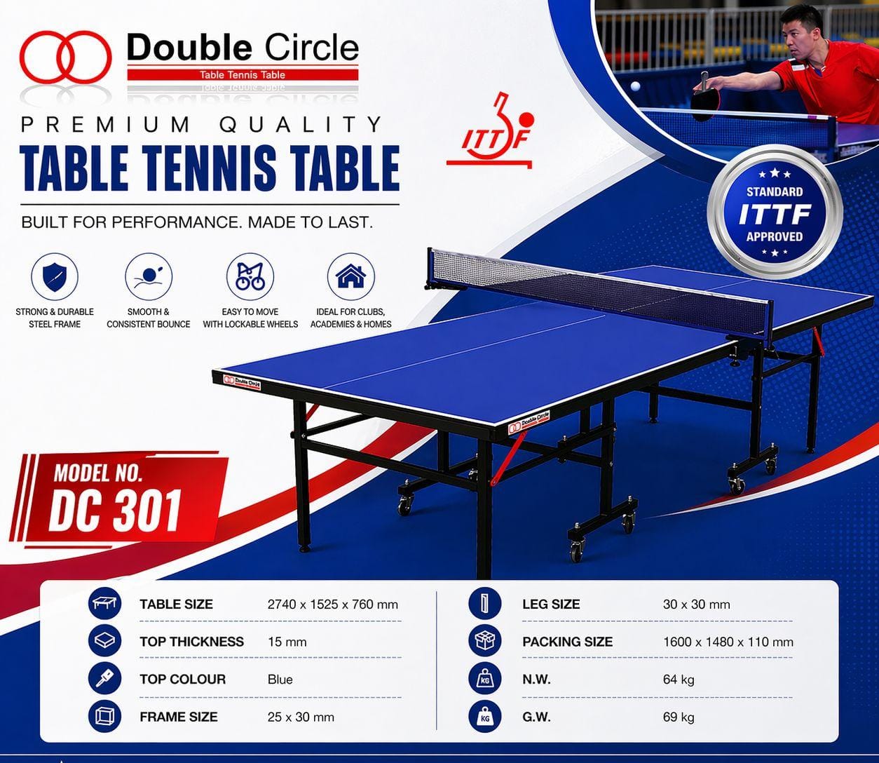 TABLE TENNIS TABLE DOUBLE CIRCLE DC-301