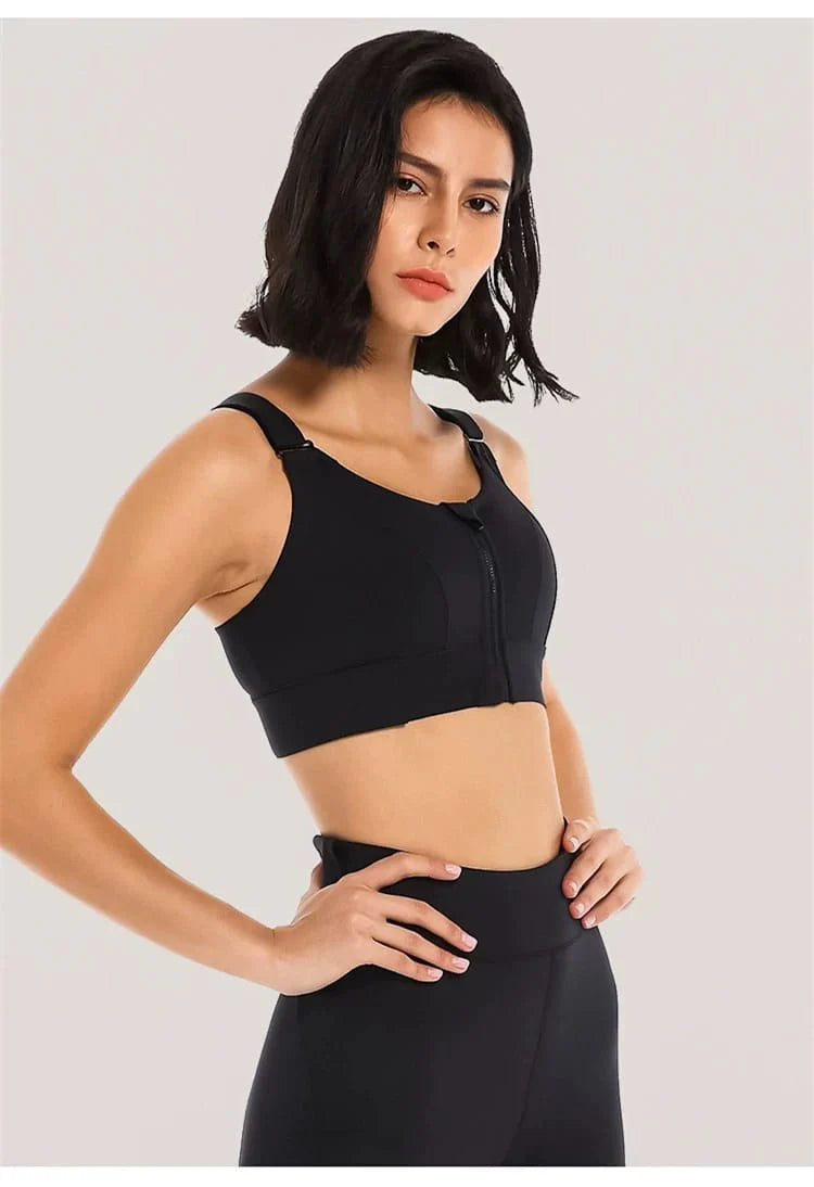 LADIES FRONT ZIP ACTIVE BRA,SPORTS BRA