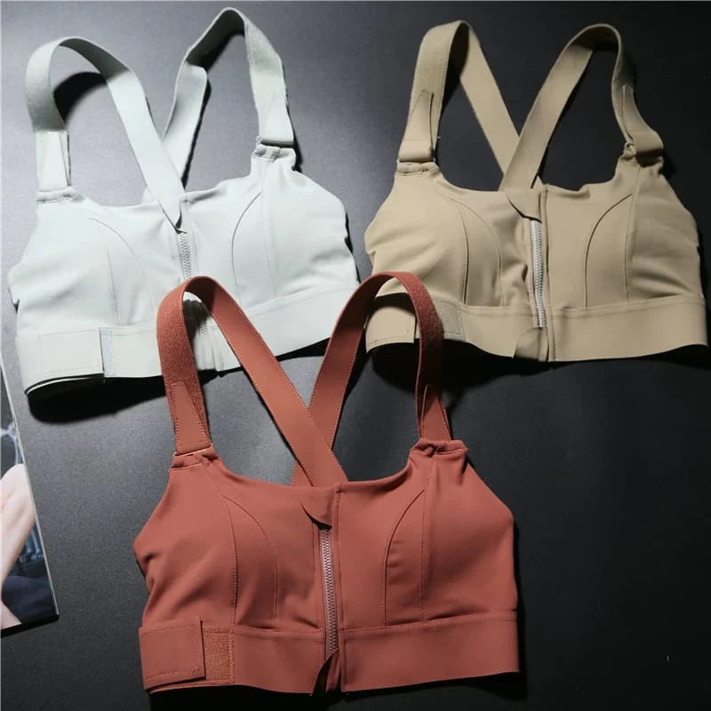 LADIES FRONT ZIP ACTIVE BRA,SPORTS BRA