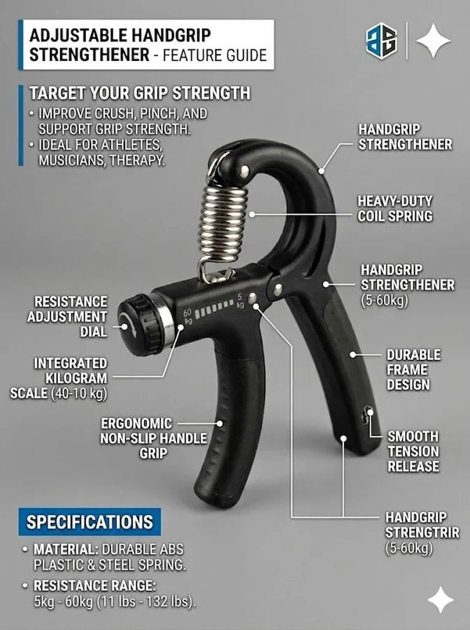 Adjustable Hand Grip 5 to 60kg
