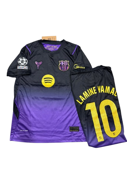 Lamine Yamal 10 Barcelona Away Jersey Half Sleeve(Embroidery)