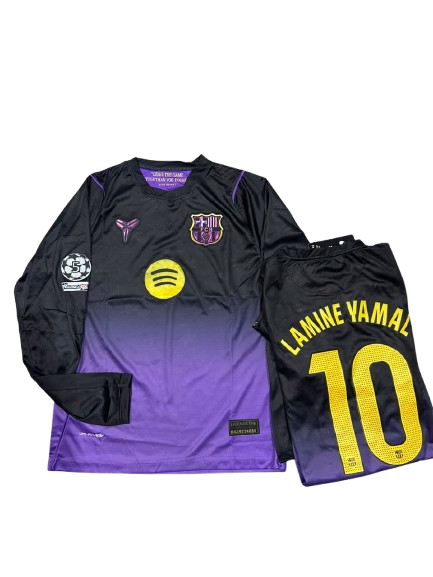 Lamine Yamal 10 Barcelona Away Jersey Full Sleeve(Embroidery)