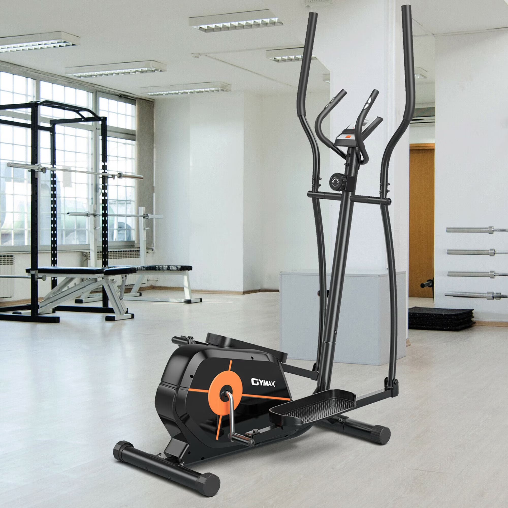 Magnetic Elliptical Cross Trainer | 8 Level Resistance | LCD Monitor Pulse Calories | Full Body Low Impact Workout | Home Gym Exercise Machine | Sports Zone