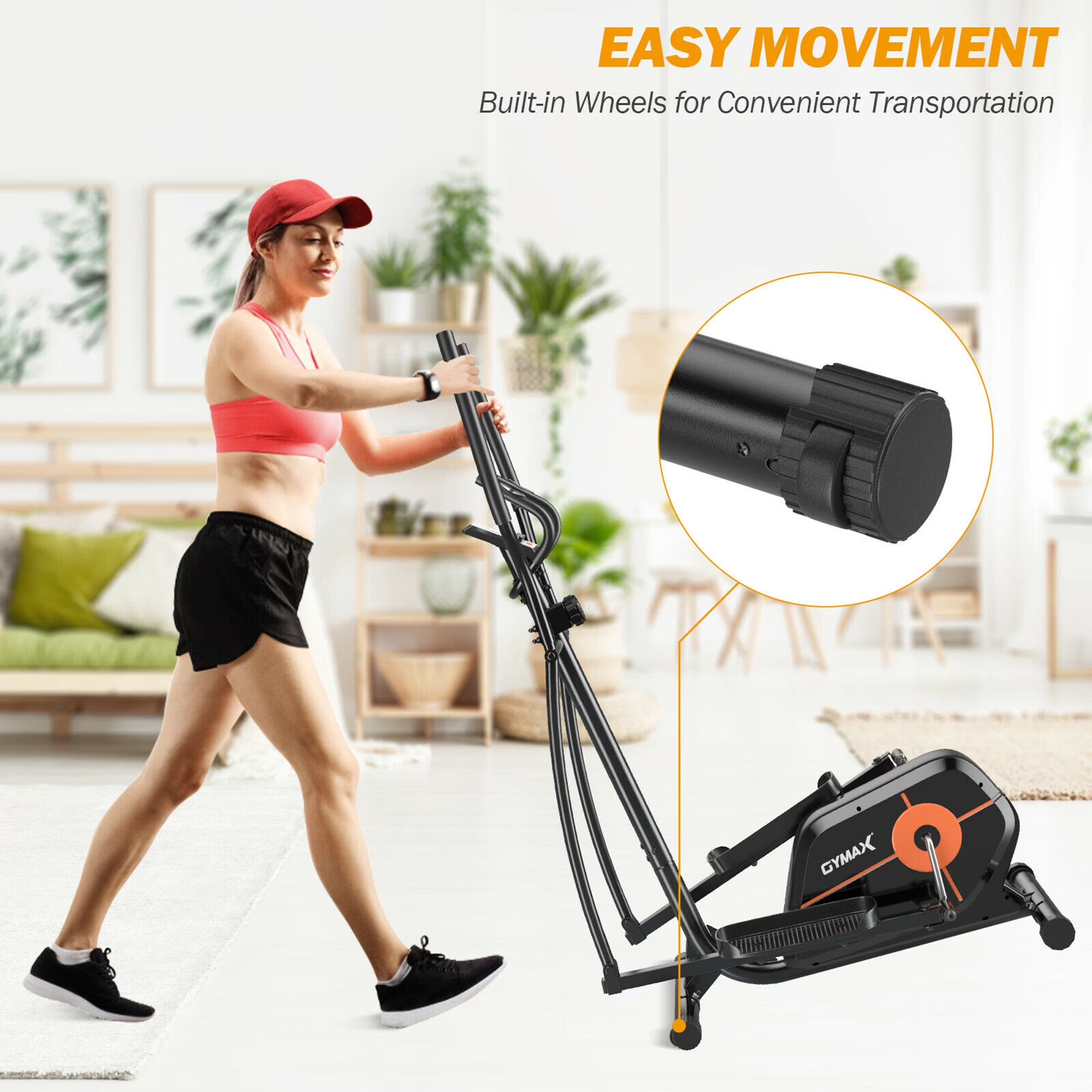Magnetic Elliptical Cross Trainer | 8 Level Resistance | LCD Monitor Pulse Calories | Full Body Low Impact Workout | Home Gym Exercise Machine | Sports Zone