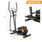 Magnetic Elliptical Cross Trainer | 8 Level Resistance | LCD Monitor Pulse Calories | Full Body Low Impact Workout | Home Gym Exercise Machine | Sports Zone