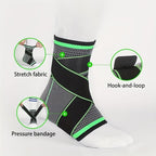 Ankle Support brace 1 pair (2 pieces) - Black Size  Medium  Large  XL