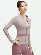 3-Piece Women's Sports/Yoga/Pilates Set – High-Waisted Leggings, Sports Bra, and Zip-Up Jacket