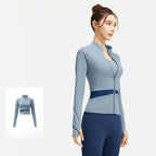 3-Piece Women's Sports/Yoga/Pilates Set – High-Waisted Leggings, Sports Bra, and Zip-Up Jacket