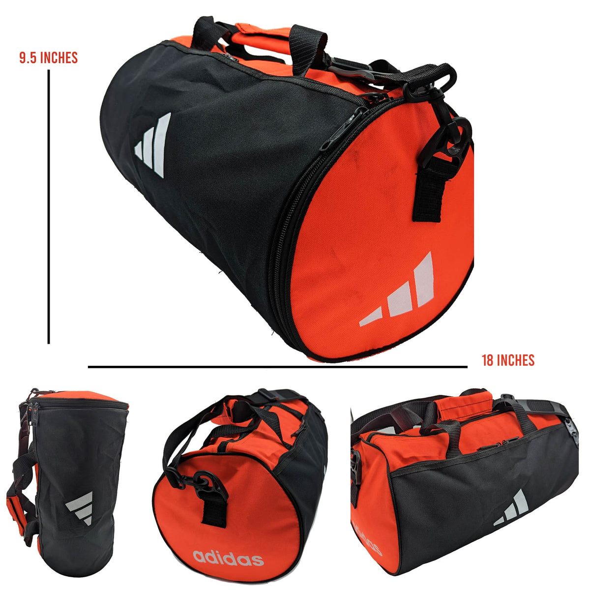 3 Stripes Duffle Stripes Orange - 18 Inches - Sports Zone