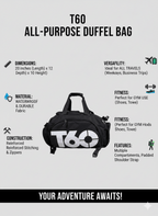 T60 Backpack 2 in 1 Bag - Black - Sports Zone